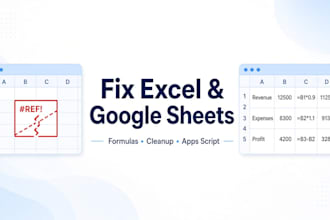 fix excel or google sheets formulas and clean messy data