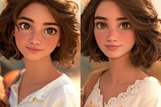 create disney pixar style custom ai art