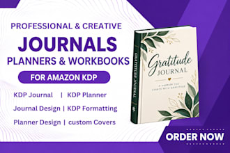 design a premium KDP journal, planner, or workbook for amazon