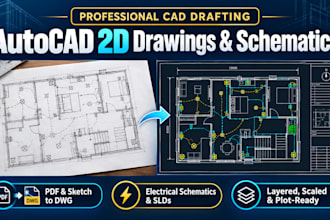 create technical autocad 2d drawings