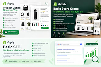 do shopify product listing and set up your shopify store