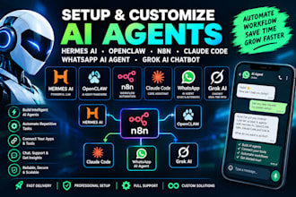 setup hermes ai openclaw n8n claude code whatsapp ai agent grok ai chatbot