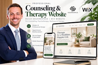 build squarespace wix counseling website psychotherapy wellness therapy website