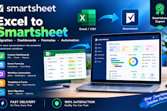 convert excel to smartsheet, create dashboards, formulas and automation