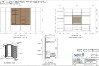 do detailed millwork shop drawings joinery and kitchen cabinet with 3d modeling