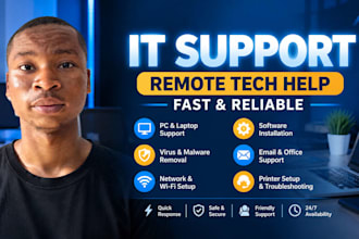 provide IT support, network setup and troubleshooting