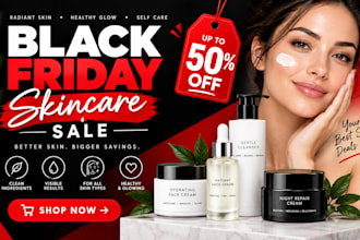do black friday skincare flyer sales flyer social media post black friday banner