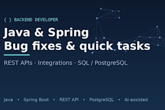 fix bugs and do quick tasks in your java spring backend