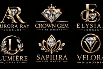 design a professional, gemstone, jewelry , luxury, diamond, or elegant gem logo