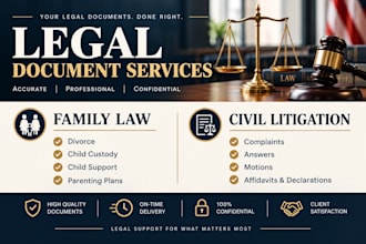 draft family law and civil litigation legal documents