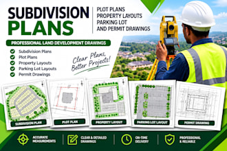 create subdivision plans, plot plans, property layouts, parking and permit
