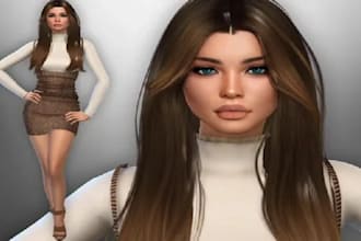 make sims 4 avatar and character model with sims 4 outfit using cc and mod