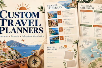 design travel journal planner itinery guide and adventure workbook