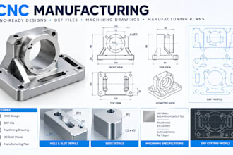 create cnc ready designs, dxf files, machining drawings and manufacturing plans