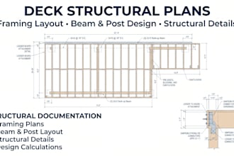 design deck plans, structural calculations and permit drawings