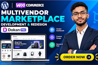 develop, redesign a wordpress woocommerce multivendor marketplace with dokan pro