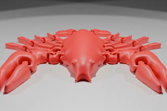 sculpt 3d key chains,articulated,fidget toys for 3dp,stl lobster,stylized 3d,pvc
