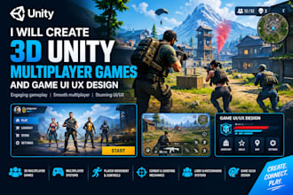 develop 3d unity multiplayer games and game UI UX design
