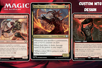design custom mtg card game edh commander desk card template fantasy game art