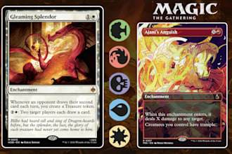 design custom mtg card game edh commander desk card template fantasy game art