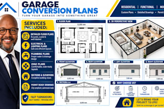 draw garage conversion plans adu floor plan permit drawings set