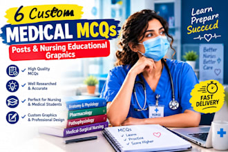 create custom medical mcqs and nursing educational graphics
