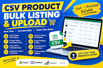 do bulk product listing and csv inventory upload