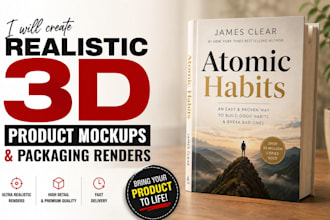 create realistic 3d book mockups and packaging renders