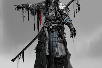 draw custom dnd spellcaster character art and fantasy mage hero portraits