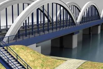 do 3d bridge design ,road bridge or infrastructure and photorealistic models