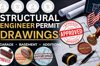 provide structural engineer permit drawing and engineer stamp for al az ar tx ny