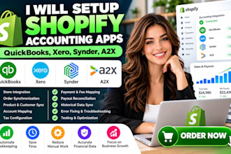 setup shopify accounting apps quickbooks xero synder a2x