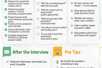prepare the students for university and visa interviews