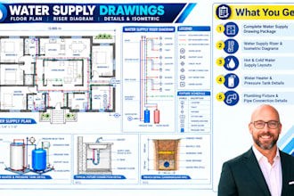 draw water supply drawings plumbing isometric riser diagram permit plan