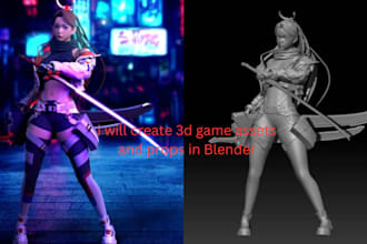 create 3d game assets and props in blender