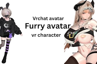 create a custom vrchat avatar, vrc avatar, furry avatar, or VR character