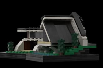 design custom lego moc, lego house with instruction using studio