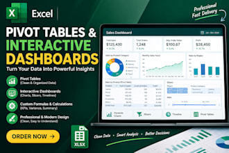 create pivot tables and interactive excel dashboards