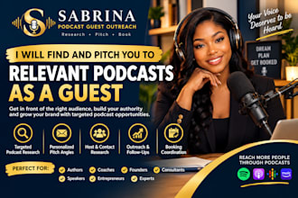 find and pitch you to relevant podcasts as a guest
