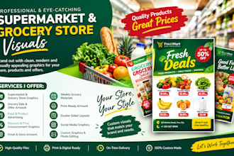 design a custom flyer for supermarket or grocery store
