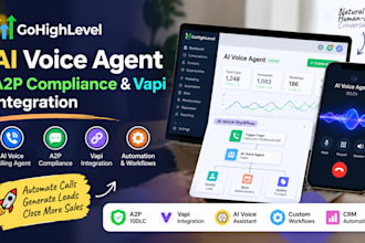 build gohighlevel ai voice agent, a2p compliance with vapi integration and agent