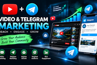 do organic youtube video, telegram promotion, telegram marketing, channel growth