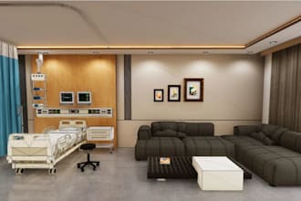 design medical clinic interior floor plan and 3d healthcare space panoramic view