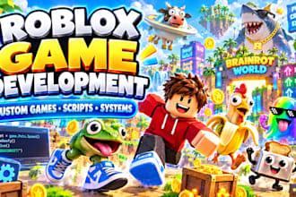 make roblox game, develop roblox game, script and build full roblox game