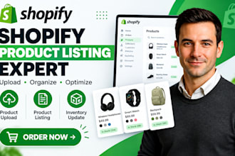 do shopify product listing, product upload and inventory update