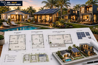 design florida adu apartments with solar backyard offices and container vacation