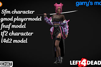 port, create sfm model, tf2 character, l4d2, gmod playermodel, mmd, fnaf model