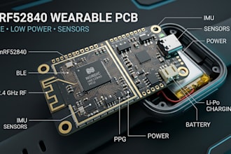 design nrf52840 wearable pcb with ble low power sensors and iot and nrf52 pcb