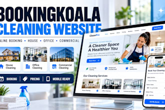 build a bookingkoala website for commercial, house and office cleaning services