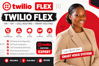 set up twilio call center, twilio IVR, sip trunking, and ai voice agents